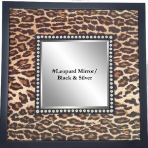#Leopard Mirror/Black & Silver